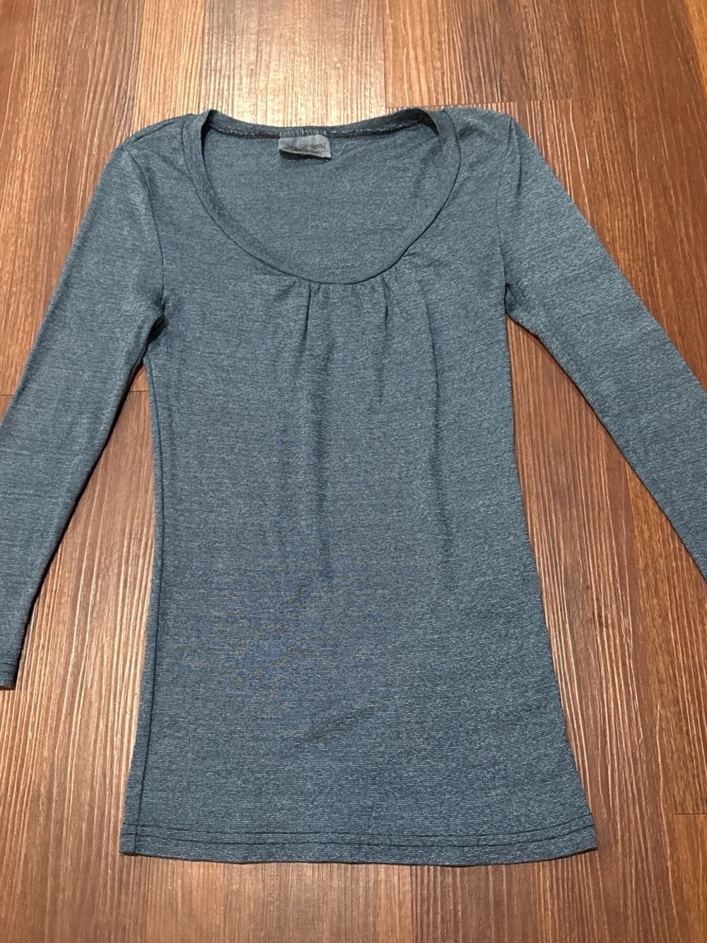 Michael Stars Long Sleeve Scoop Neck Tee - Heather Teal